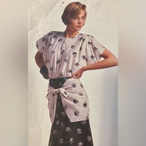 Adri American Designer Dress Top Skirt Vintage 80s Vogue 1229 Pattern